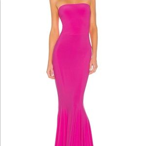 Norma Kamali X REVOLVE Pink Strapless Fishtail Gown